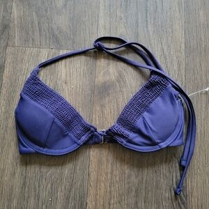 Tori Praver Women's Navy Halter Bikini Top